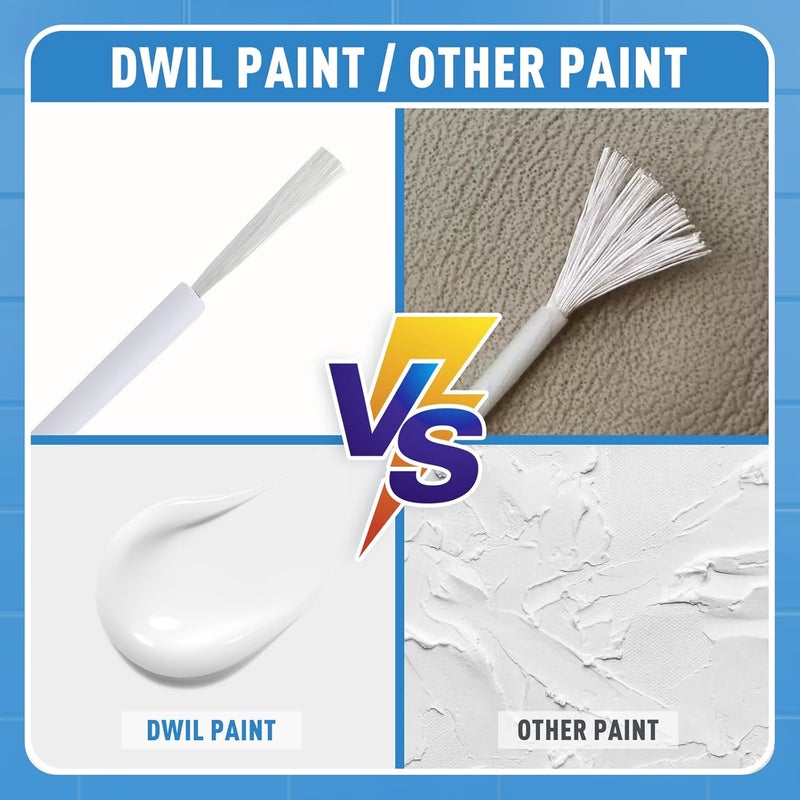DWIL Tub and Tile Paint, White Touch Up Paint for Porcelain, Scratches, Cracks and Spots on Tile, Porcelain Repair Kit for Bathtub, Sinks, Enamel and Toilets, 1.5 Fl Oz(White) - Image 5